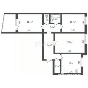 3-к квартира, вторичка, 63м2, 2/9 этаж