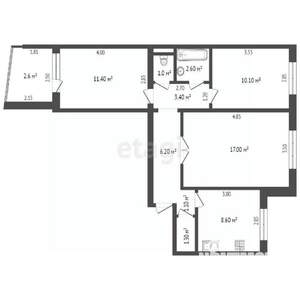 3-к квартира, вторичка, 58м2, 5/5 этаж