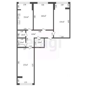 3-к квартира, вторичка, 82м2, 5/5 этаж