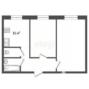2-к квартира, вторичка, 48м2, 2/9 этаж