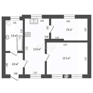 2-к квартира, вторичка, 44м2, 1/1 этаж
