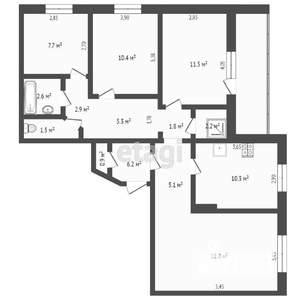 4-к квартира, вторичка, 60м2, 4/5 этаж