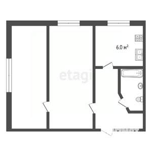 2-к квартира, вторичка, 42м2, 4/5 этаж