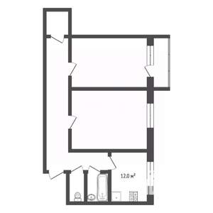 2-к квартира, вторичка, 51м2, 5/5 этаж