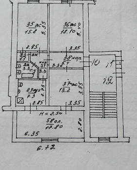 4-к квартира, вторичка, 85м2, 2/2 этаж