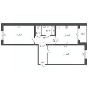 2-к квартира, вторичка, 58м2, 1/10 этаж