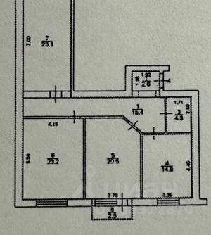 3-к квартира, вторичка, 104м2, 2/5 этаж