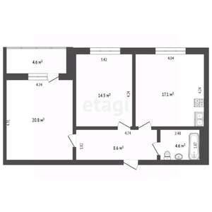 2-к квартира, вторичка, 73м2, 2/4 этаж