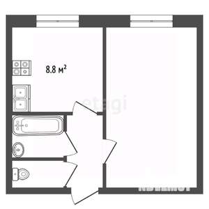 1-к квартира, вторичка, 30м2, 1/4 этаж