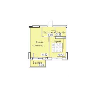 1-к квартира, вторичка, 35м2, 6/8 этаж