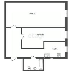 2-к квартира, вторичка, 43м2, 1/2 этаж