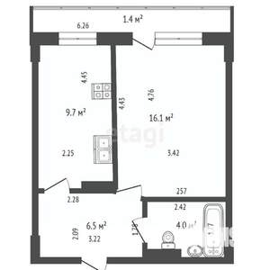 1-к квартира, вторичка, 38м2, 6/10 этаж