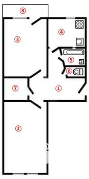 2-к квартира, вторичка, 48м2, 4/5 этаж