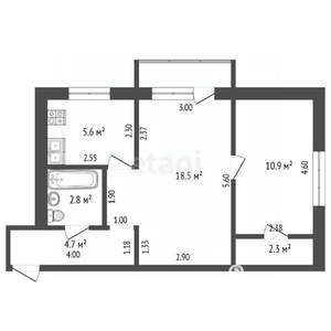 2-к квартира, вторичка, 45м2, 5/5 этаж