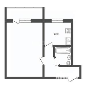 1-к квартира, вторичка, 32м2, 3/5 этаж