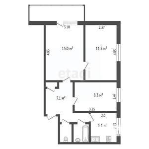 3-к квартира, вторичка, 52м2, 4/5 этаж