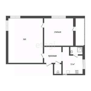 2-к квартира, вторичка, 40м2, 2/2 этаж