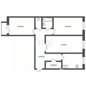 3-к квартира, вторичка, 61м2, 8/9 этаж