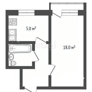 1-к квартира, вторичка, 29м2, 2/5 этаж