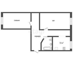 2-к квартира, вторичка, 43м2, 2/5 этаж