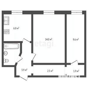 2-к квартира, вторичка, 41м2, 5/5 этаж