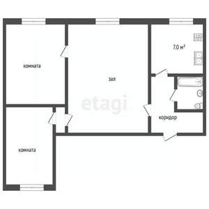 3-к квартира, вторичка, 59м2, 5/5 этаж