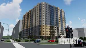 1-к квартира, строящийся дом, 43м2, 2/14 этаж
