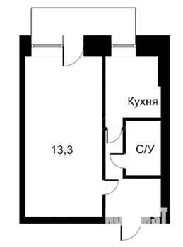 1-к квартира, вторичка, 31м2, 5/5 этаж