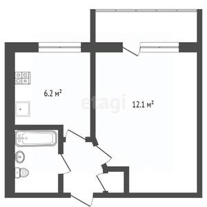 1-к квартира, вторичка, 29м2, 4/5 этаж