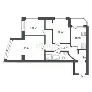 3-к квартира, вторичка, 91м2, 4/11 этаж