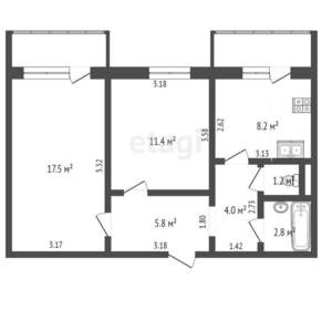 2-к квартира, вторичка, 51м2, 9/10 этаж