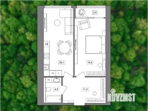 2-к квартира, вторичка, 56м2, 7/17 этаж