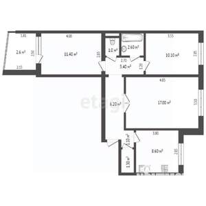 3-к квартира, вторичка, 98м2, 6/9 этаж