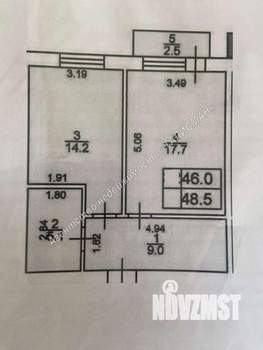 1-к квартира, вторичка, 46м2, 4/4 этаж