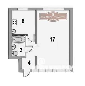 1-к квартира, вторичка, 29м2, 1/5 этаж