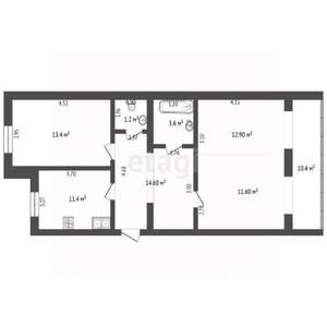 2-к квартира, вторичка, 80м2, 4/9 этаж