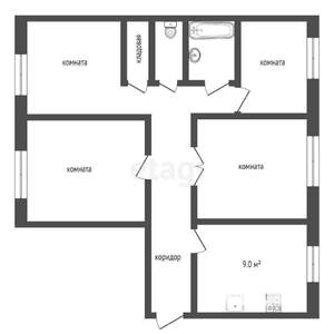 4-к квартира, вторичка, 69м2, 9/9 этаж