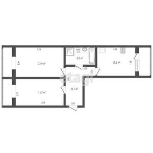 2-к квартира, вторичка, 41м2, 5/5 этаж