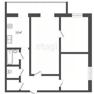 3-к квартира, вторичка, 56м2, 8/9 этаж