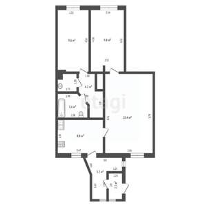 3-к квартира, вторичка, 65м2, 1/1 этаж