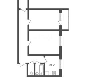 2-к квартира, вторичка, 51м2, 5/5 этаж