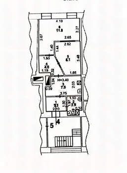 2-к квартира, вторичка, 37м2, 2/2 этаж