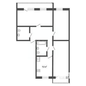 3-к квартира, вторичка, 70м2, 5/5 этаж