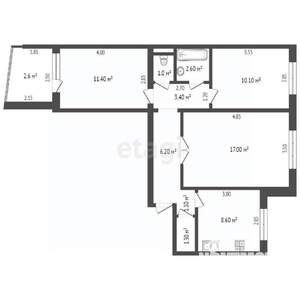 3-к квартира, вторичка, 63м2, 4/9 этаж