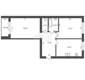 2-к квартира, вторичка, 71м2, 5/9 этаж