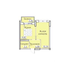 1-к квартира, вторичка, 37м2, 3/8 этаж