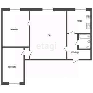 3-к квартира, вторичка, 59м2, 5/5 этаж