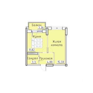 1-к квартира, вторичка, 37м2, 4/8 этаж