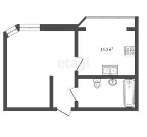 1-к квартира, вторичка, 51м2, 2/10 этаж