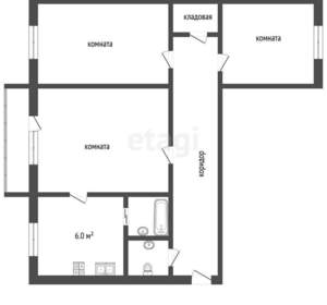 3-к квартира, вторичка, 55м2, 4/5 этаж
